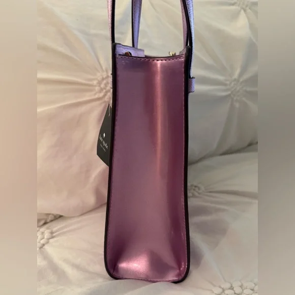 Kate Spade Kenzie Mini Tote (K1956)-Patent/Fabric in “Quartz